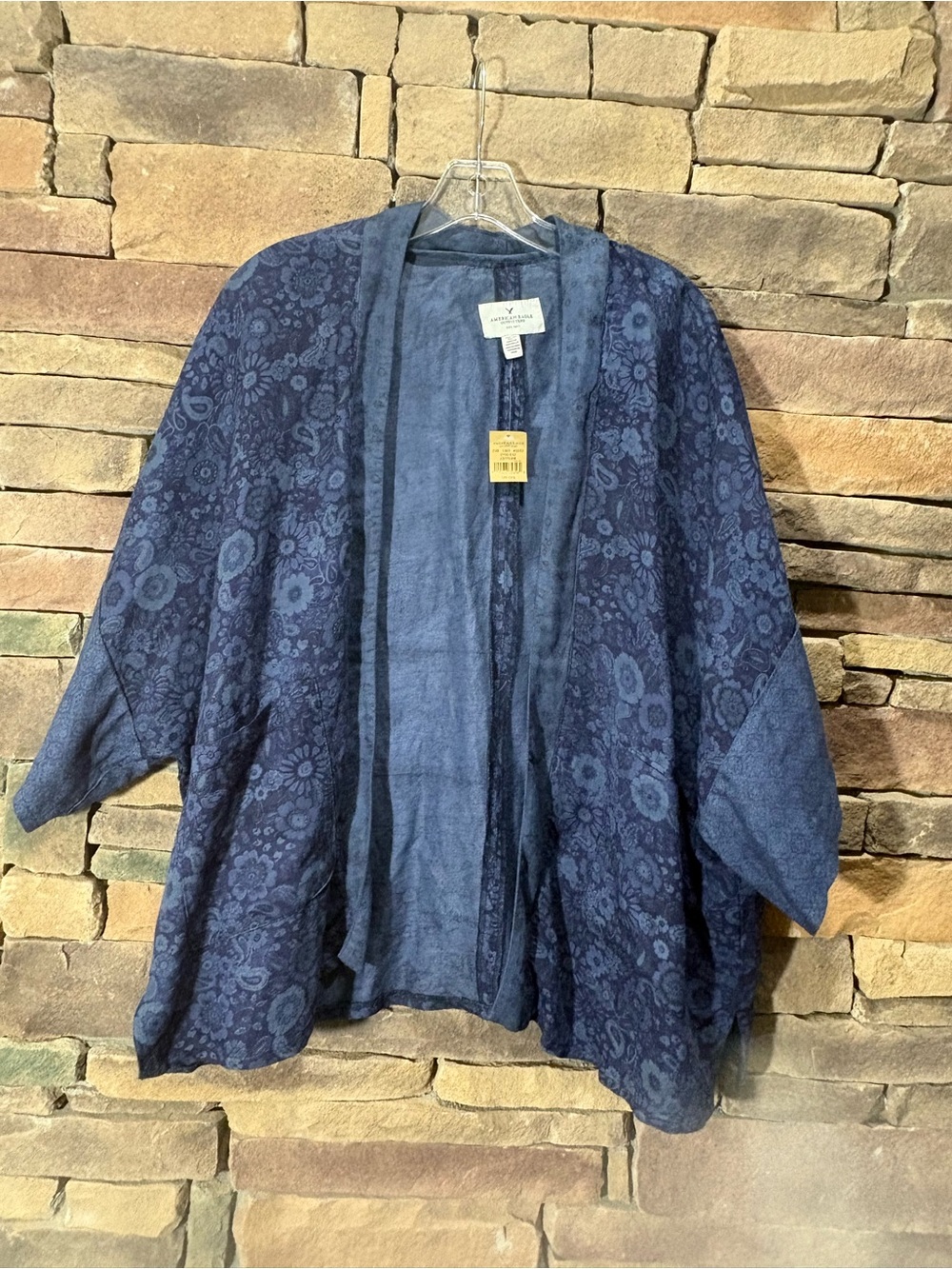 NWT American Eagle Outfitters Boho Linen Blend Kimono Cardigan One size